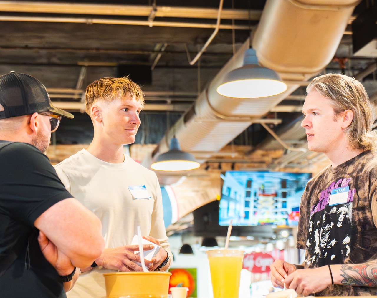 Columbus marketers connecting at the North Market counter